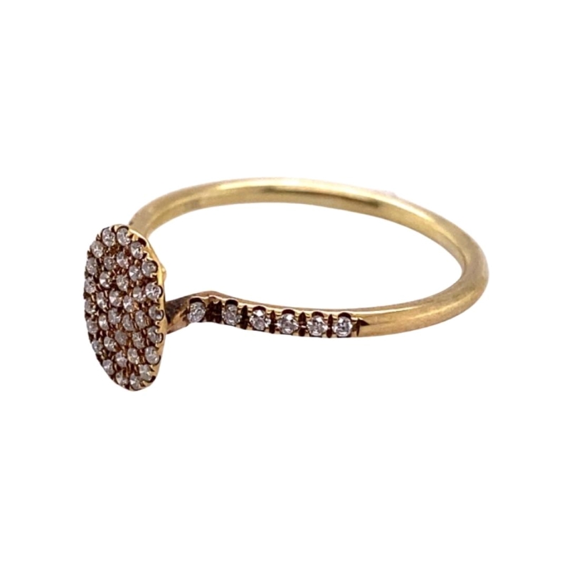 a gold ring with brown and white diamonds