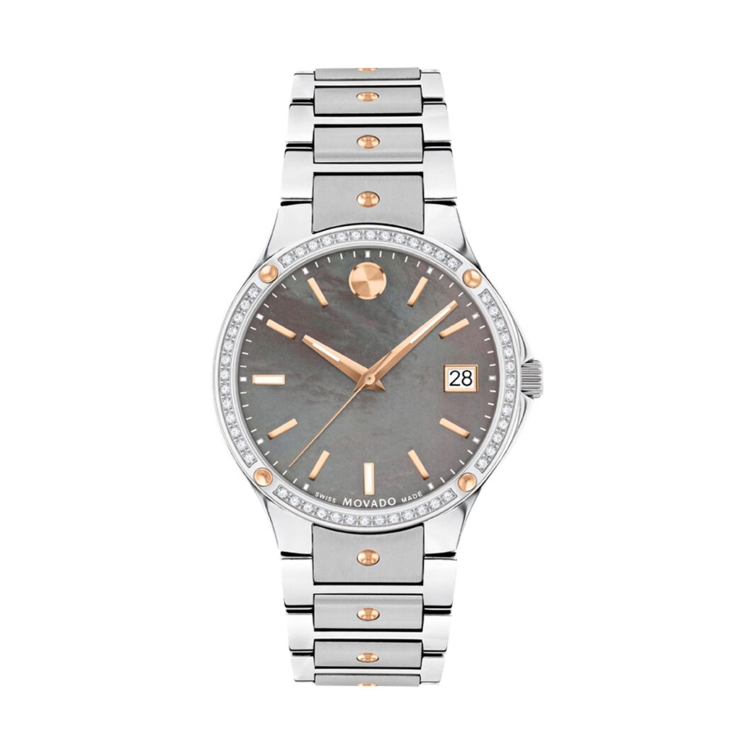 a women's watch with two tone stainless steel bracelet