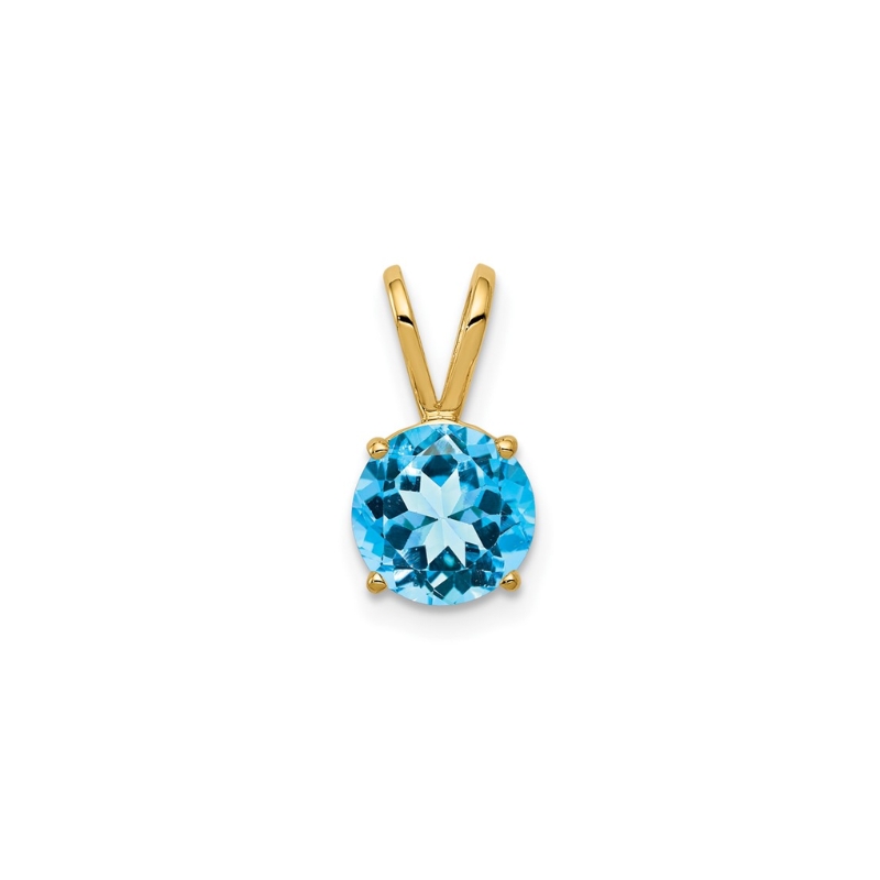 a pendant with a blue topaz stone