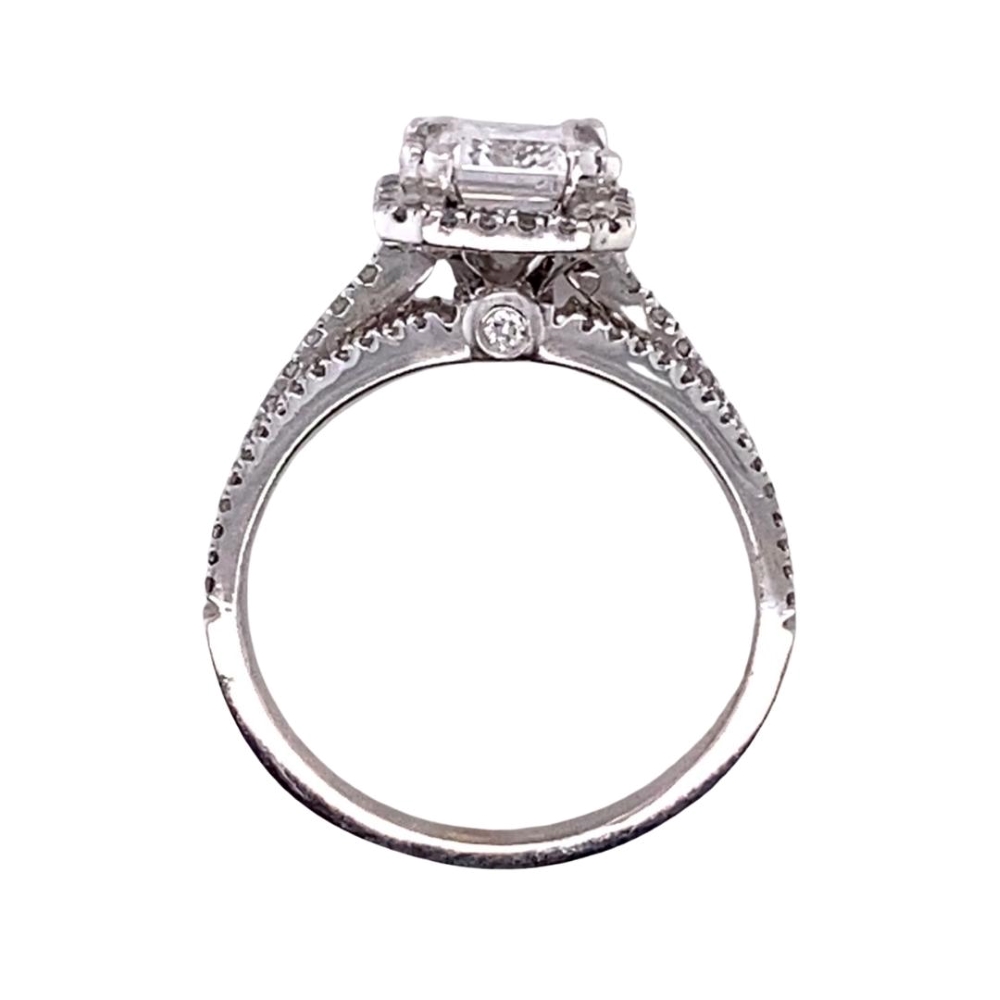 an engagement ring with two stone accents