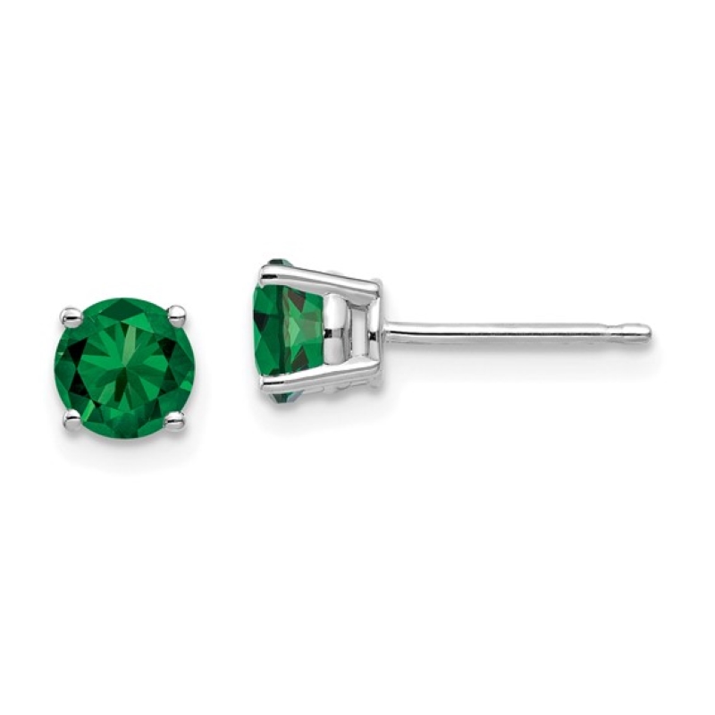 a pair of green cubic earrings