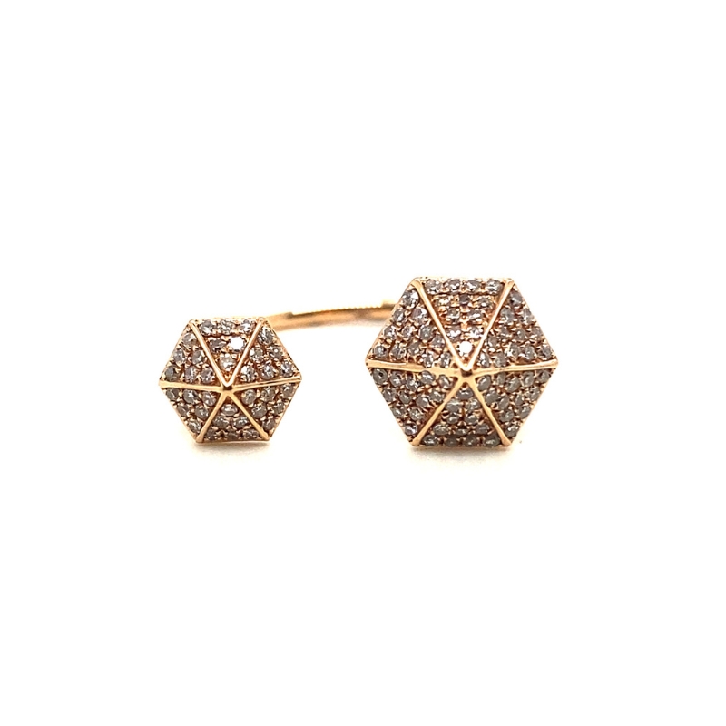 a pair of gold and diamond earrings