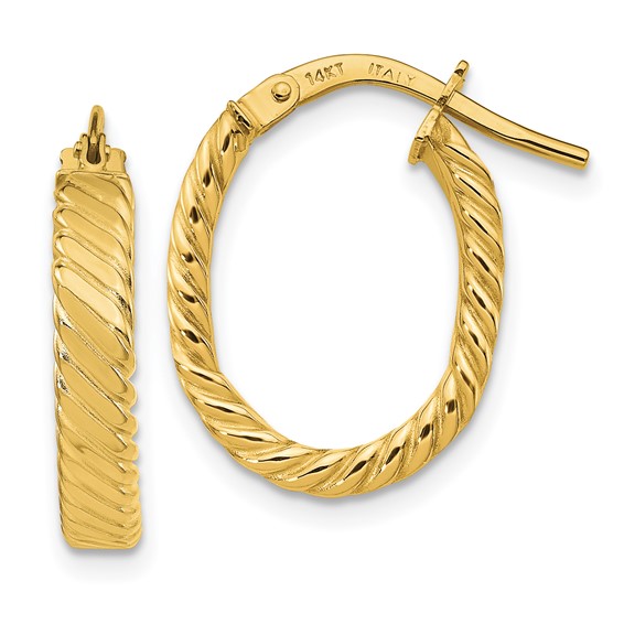 a pair of yellow gold hoop earrings