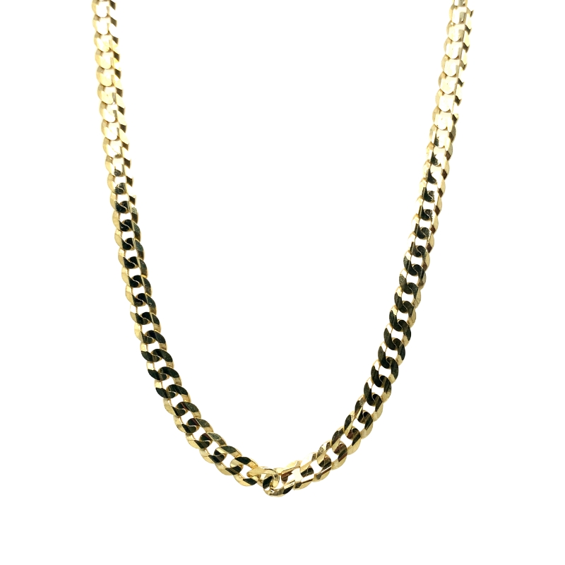 a gold chain is shown on a white background
