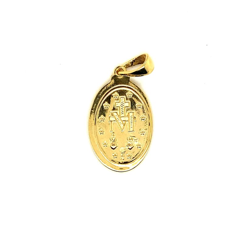 a gold pendant with a cross on it