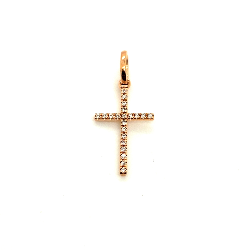 a gold cross with diamonds on it