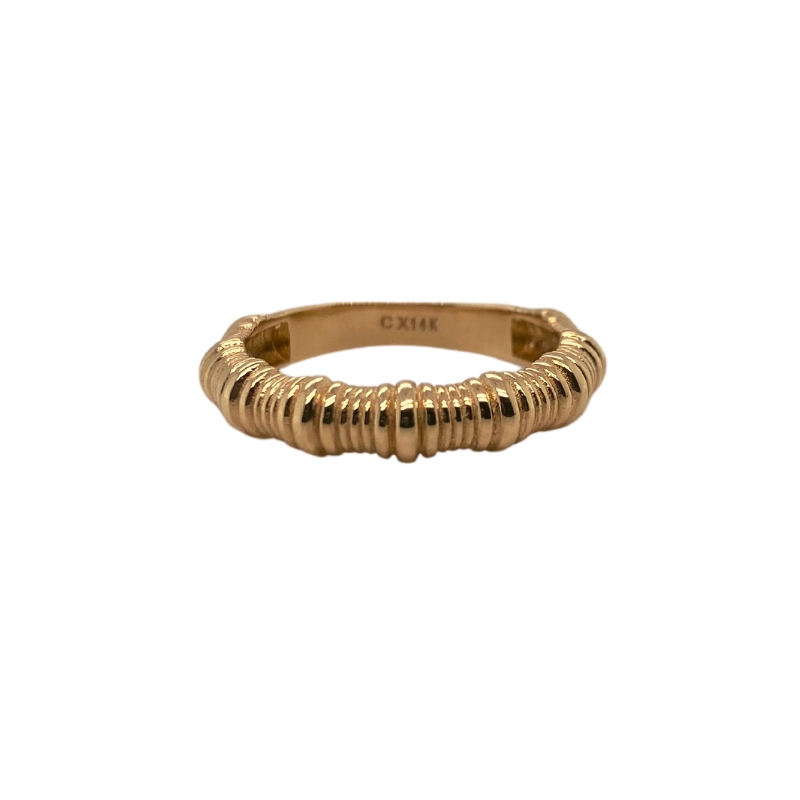 a gold ring that has been made to look like a spiral