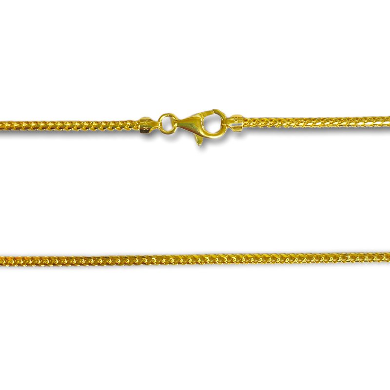 a yellow chain on a white background
