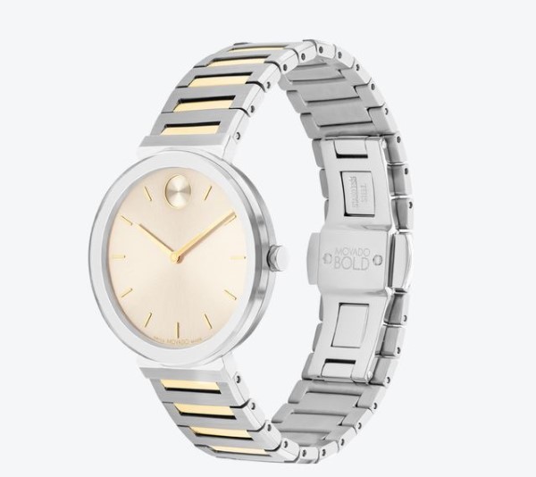 a women's watch with two tone bracelet