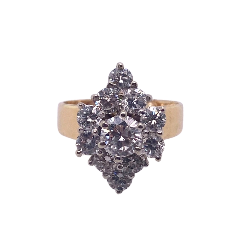 a ring with two diamonds on it