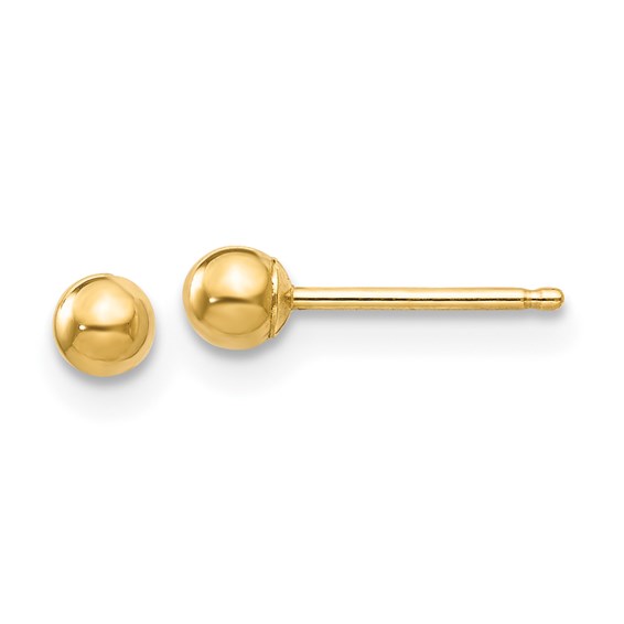 a pair of yellow gold ball earrings