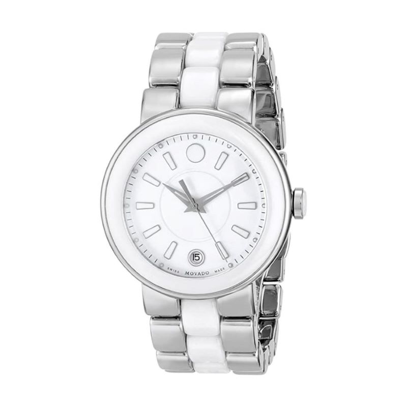 a women's watch with white dials