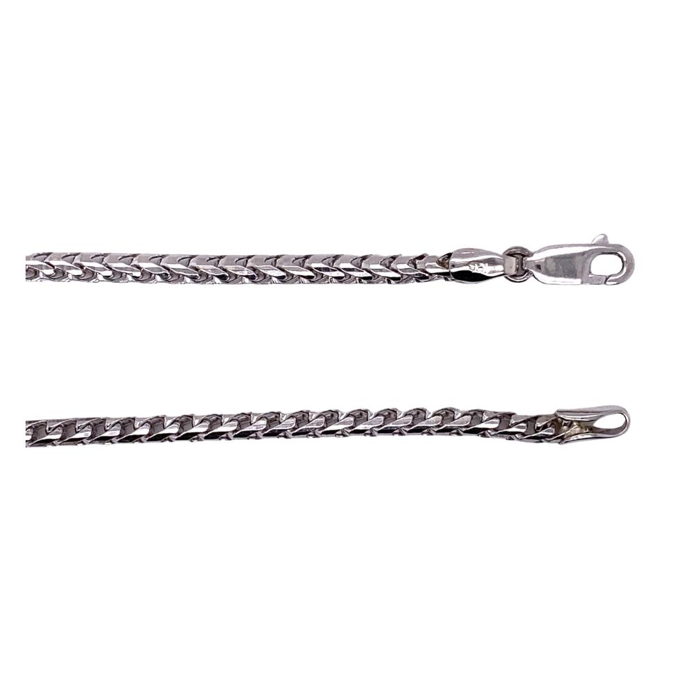 two silver chains on a white background