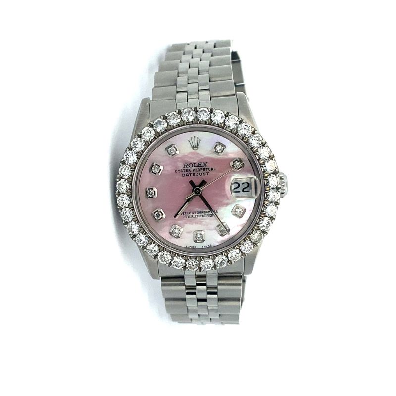 a rolex watch with diamonds on the dial