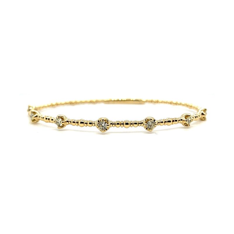 7 Diamond 0.45ctw Flex Bangle Bracelet, 14kt Gold