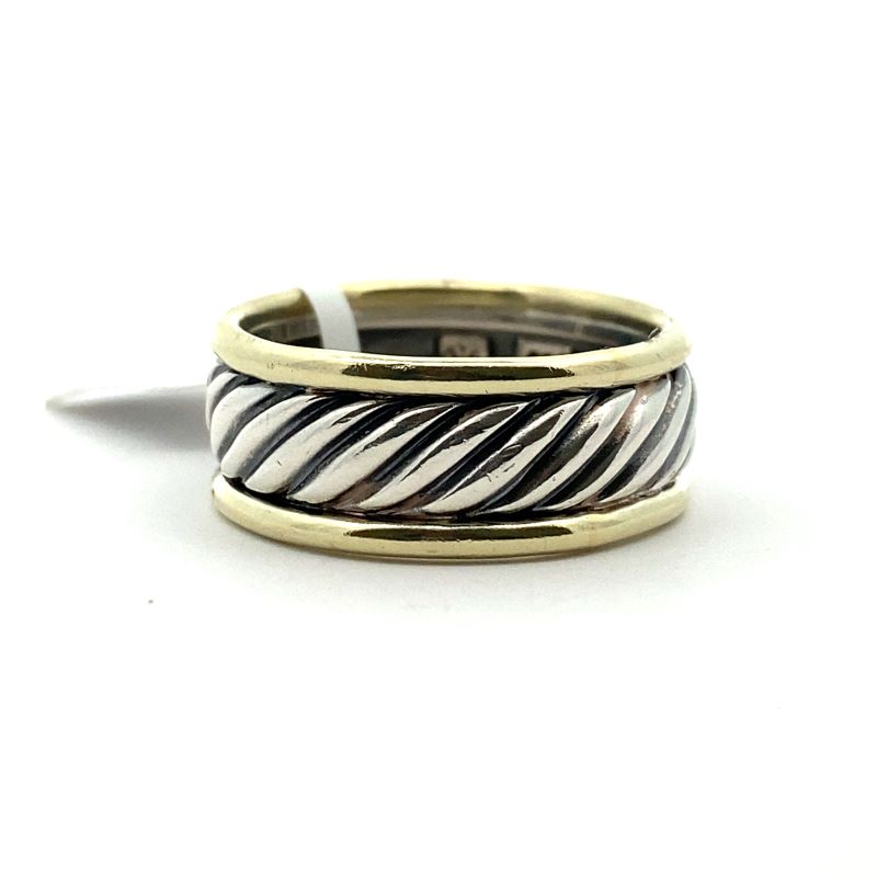 two rings with black and white stripes on them