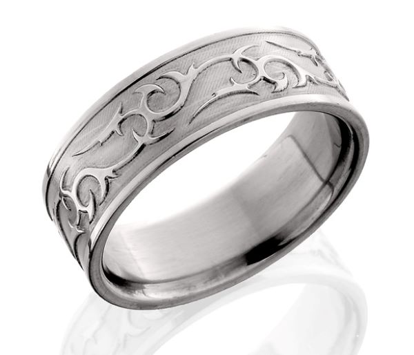 a wedding ring with an intricate design on it