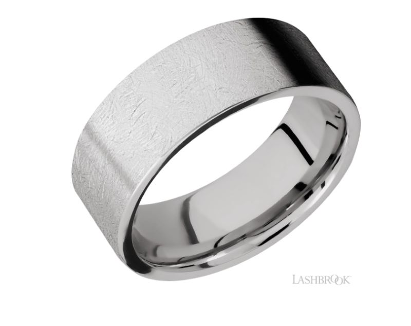 a wedding band with a brushed finish