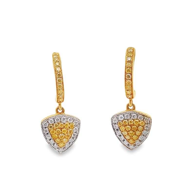 two tone gold and diamond earrings