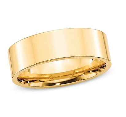 a yellow gold wedding ring