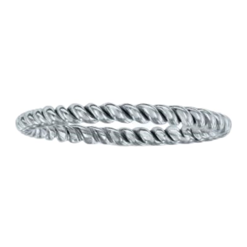 a white gold ring with twisted design