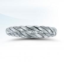 a white gold ring with a twisted design