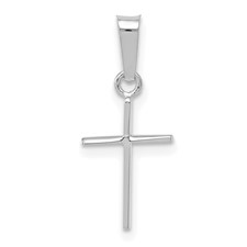a sterling cross pendant on a white background