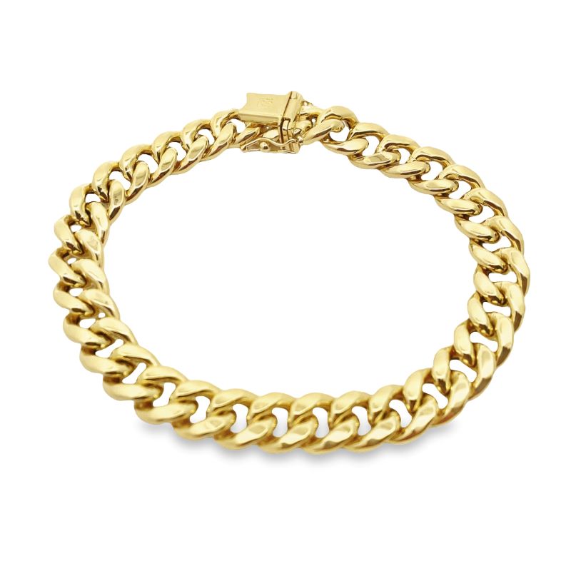 a gold chain bracelet with a clasp