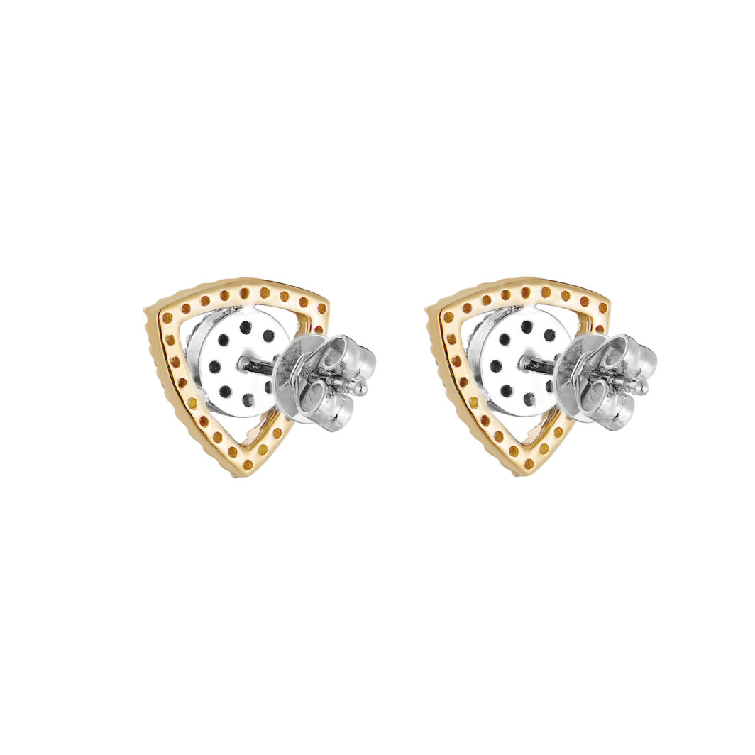 two tone gold and silver stud earrings