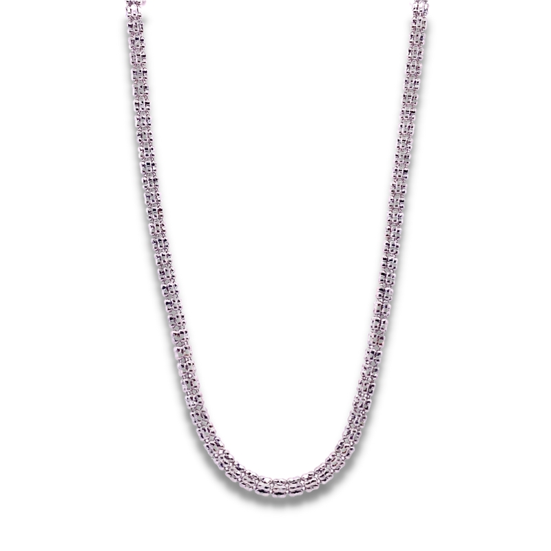 a long necklace with three rows of beads