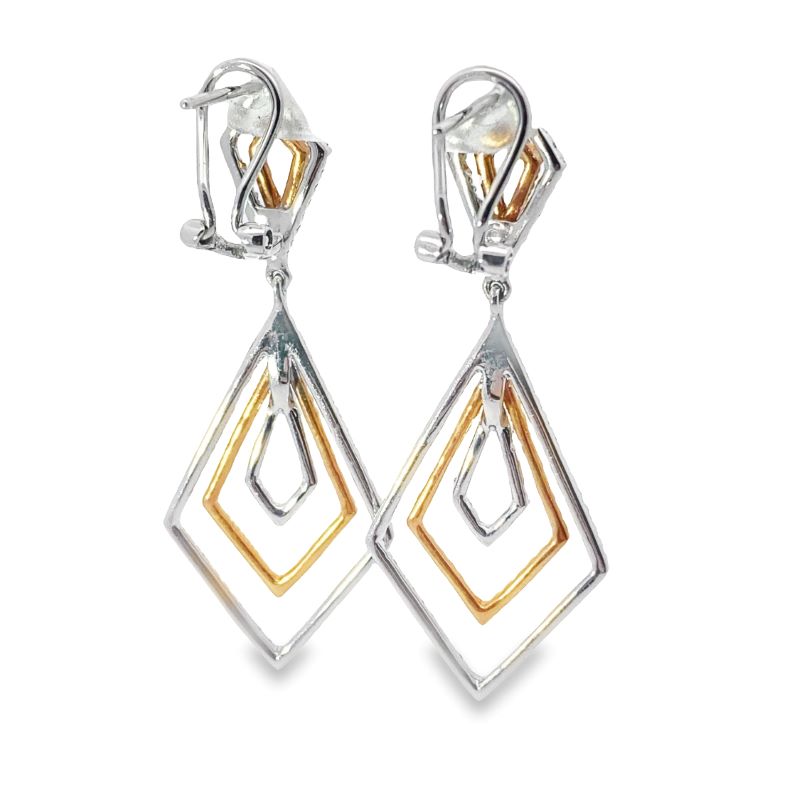 two tone silver and gold earrings