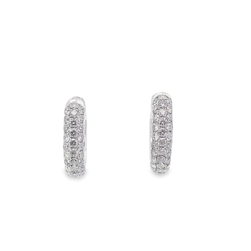 a pair of diamond hoop earrings