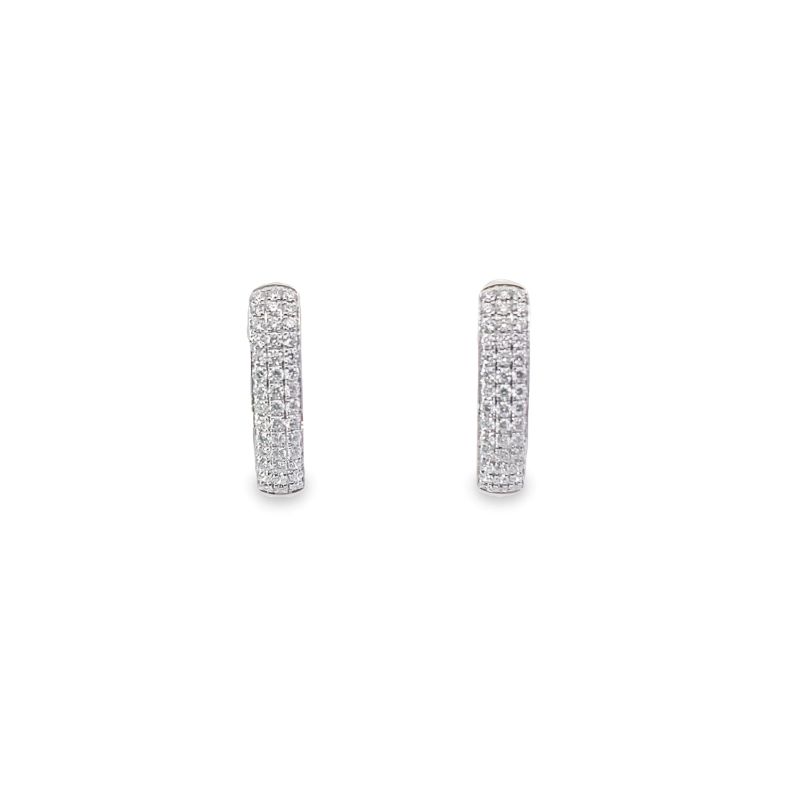 a pair of white gold and diamond earrings