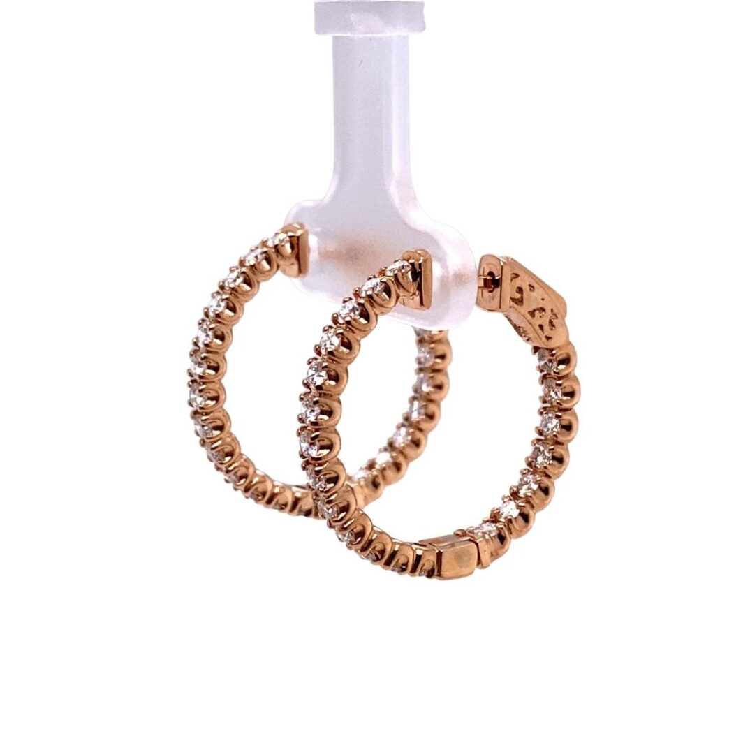 two gold rings are attached to a white bottle