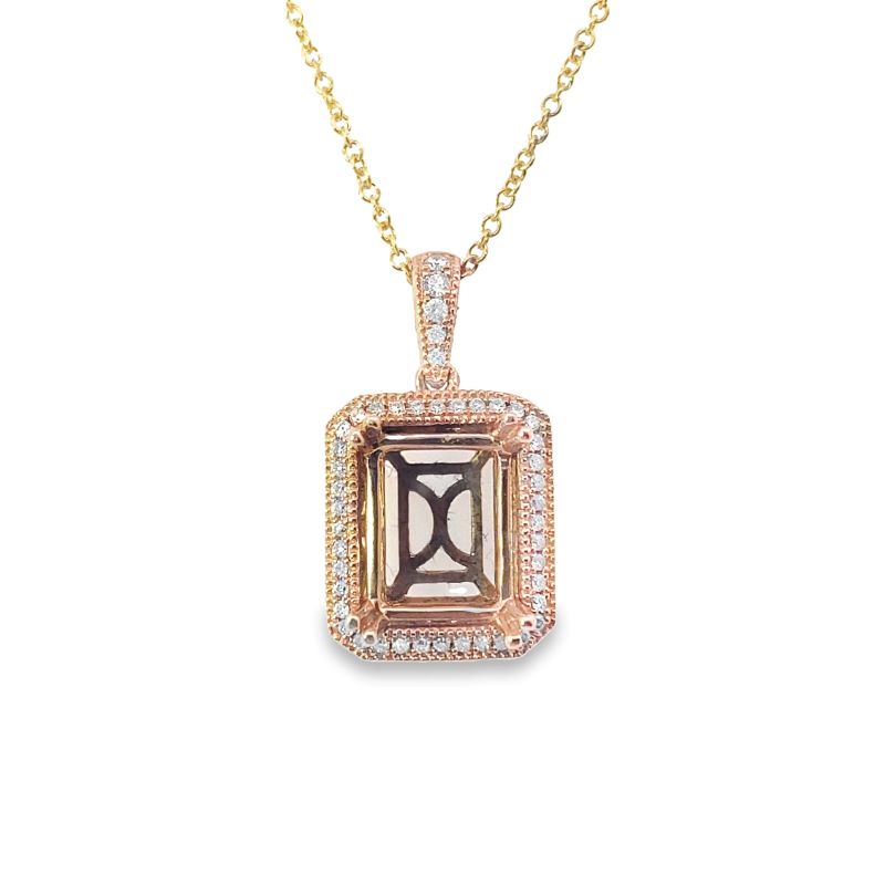 a fancy necklace with a square shaped diamond in the center