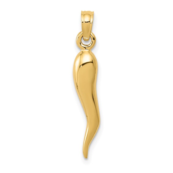 a gold pendant on a white background