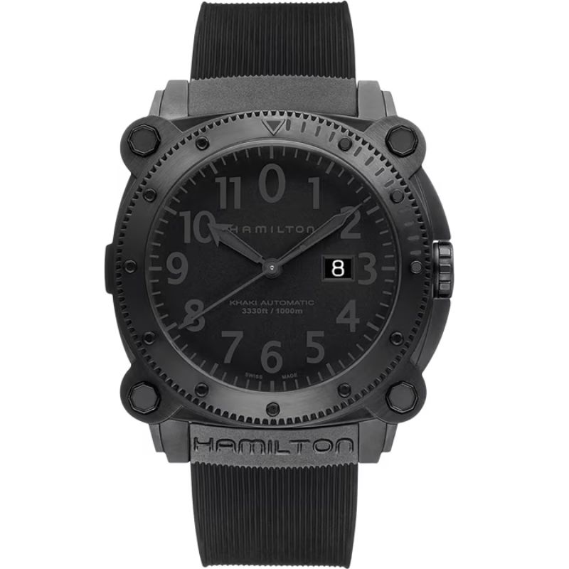 a black watch with numbers on the face