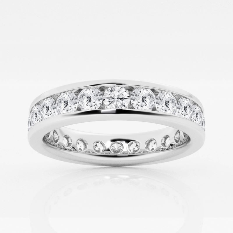 a white gold wedding ring with diamonds