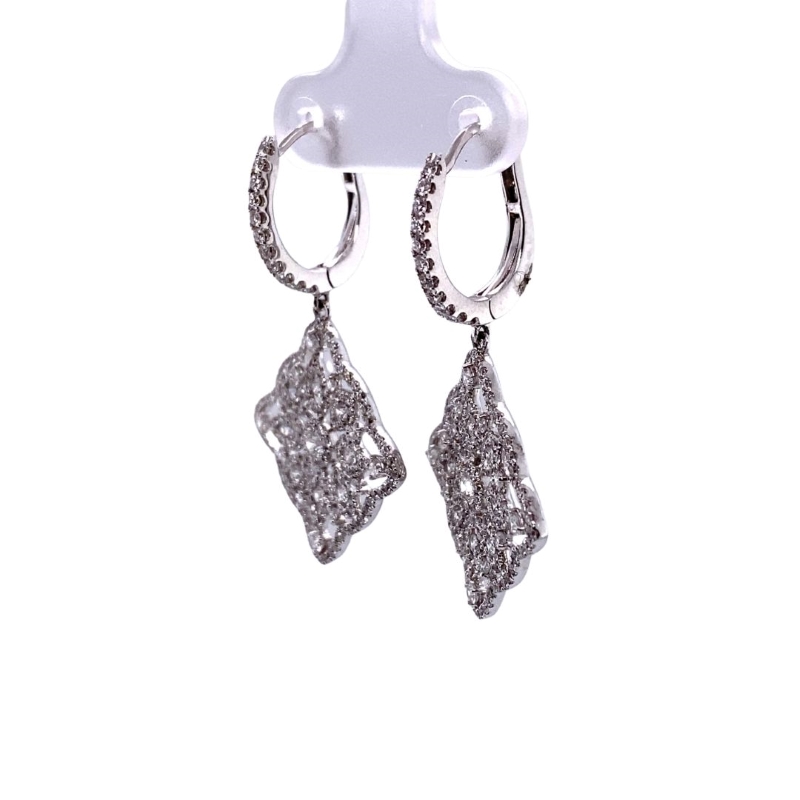 Diamond Drop Earrings with Openwork Design, 2.06ctw - Image 2