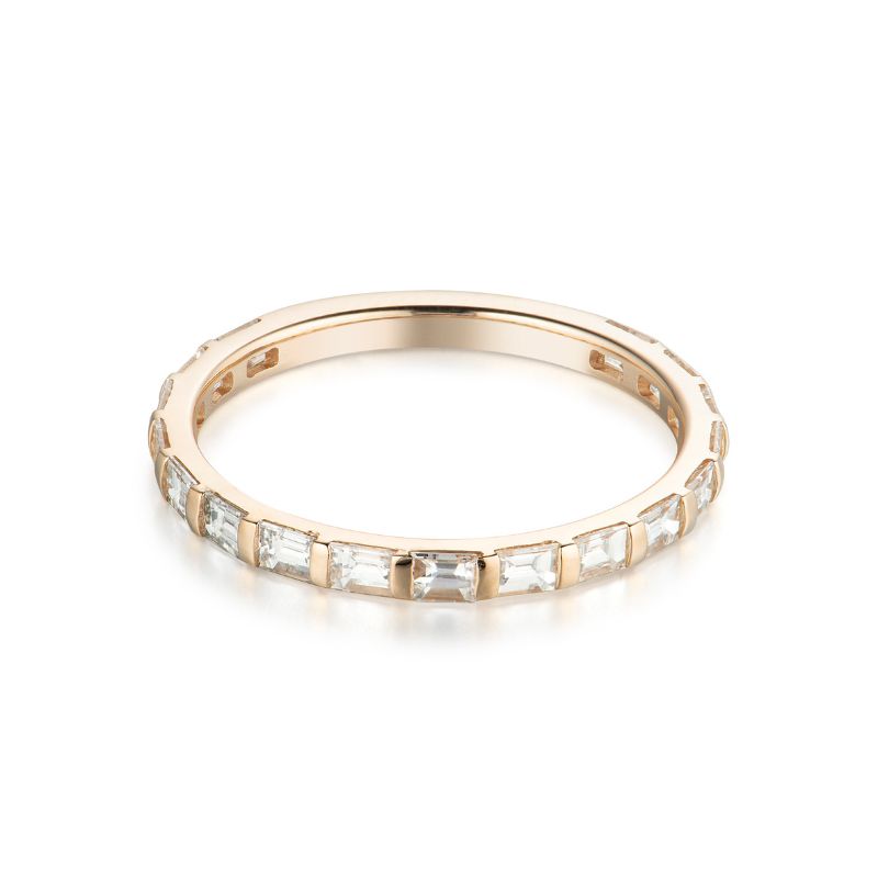 Sideways Baguette Diamond Wedding Band, 0.50ctw