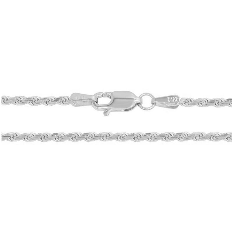 2.0mm Wide D/C Rope Chain, 14kt Gold