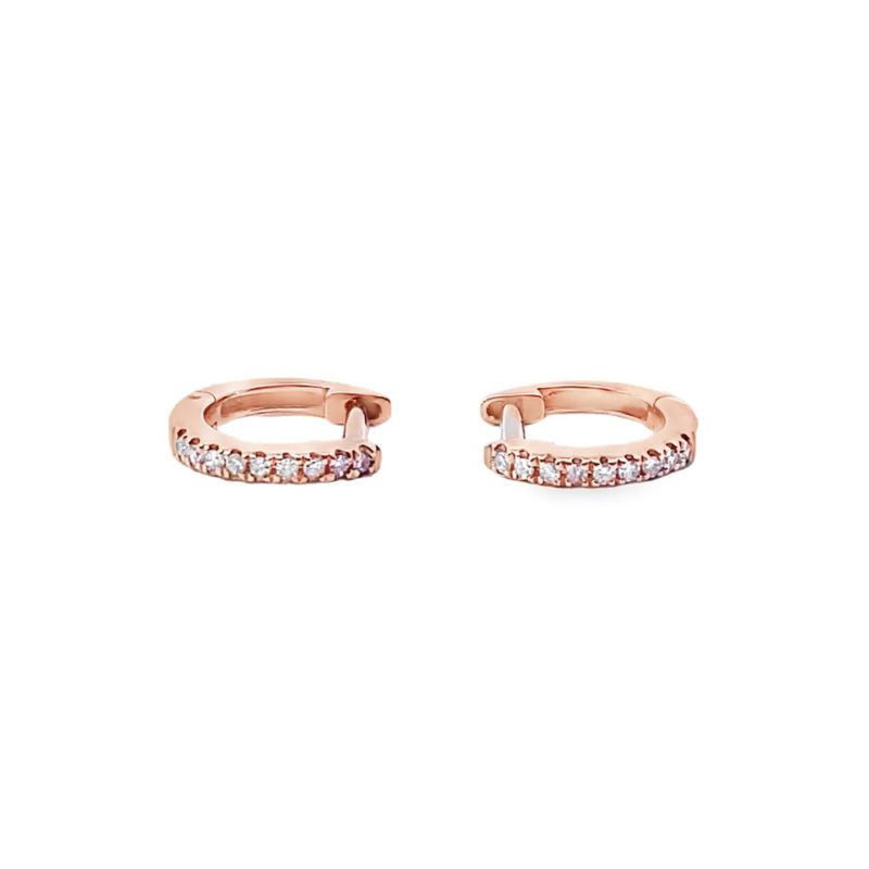 Diamond Huggies Set in 14KT Rose Gold 9MM