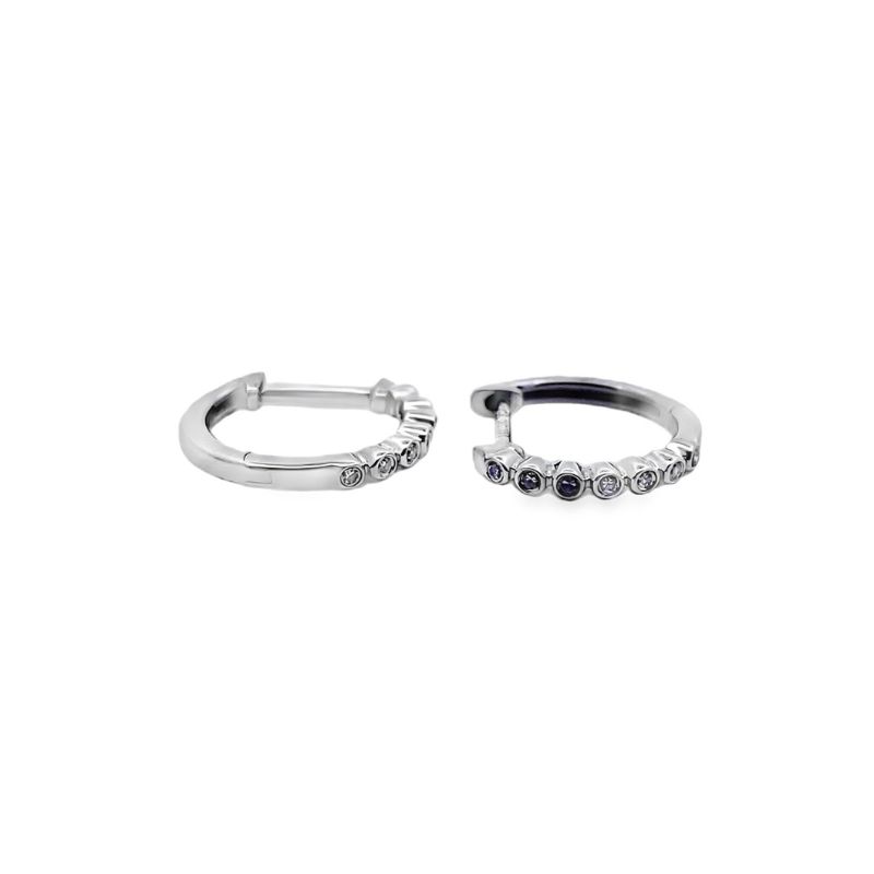 Diamonid Huggies set in 14KT White Gold 12MM - Image 2