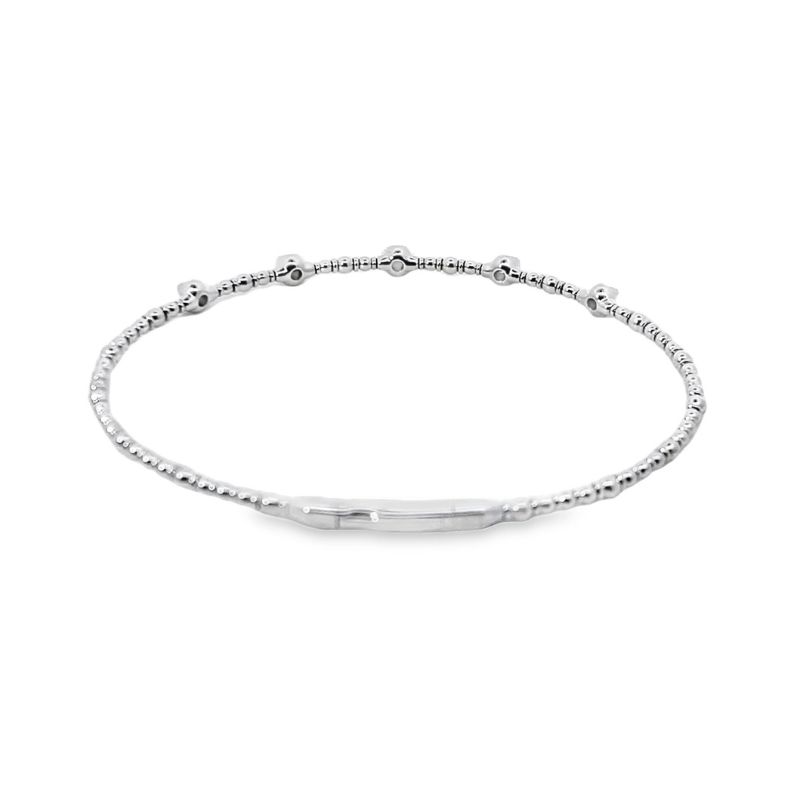 0.35ctw Floating Diamond Bead Bangle - Image 2