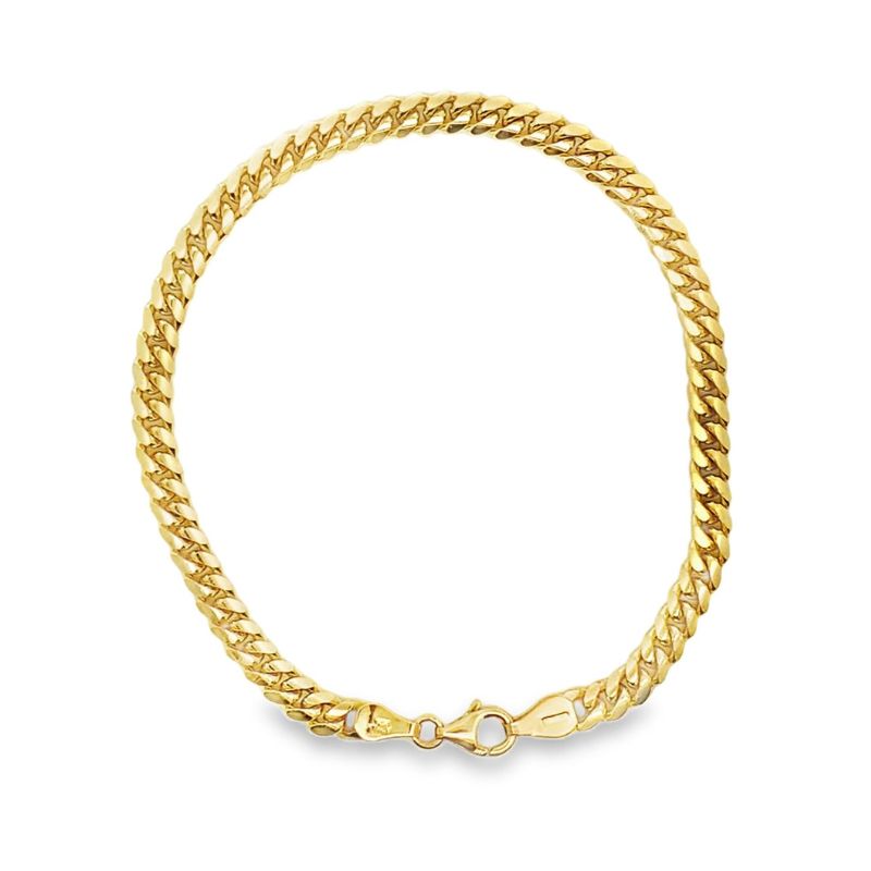 4.5mm Solid Miami Cuban Bracelet, 14kt Yellow