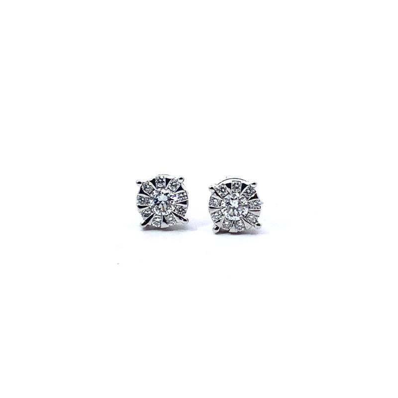 0.60ctw 6.5mm Illusion Diamond Studs, Lab Grown