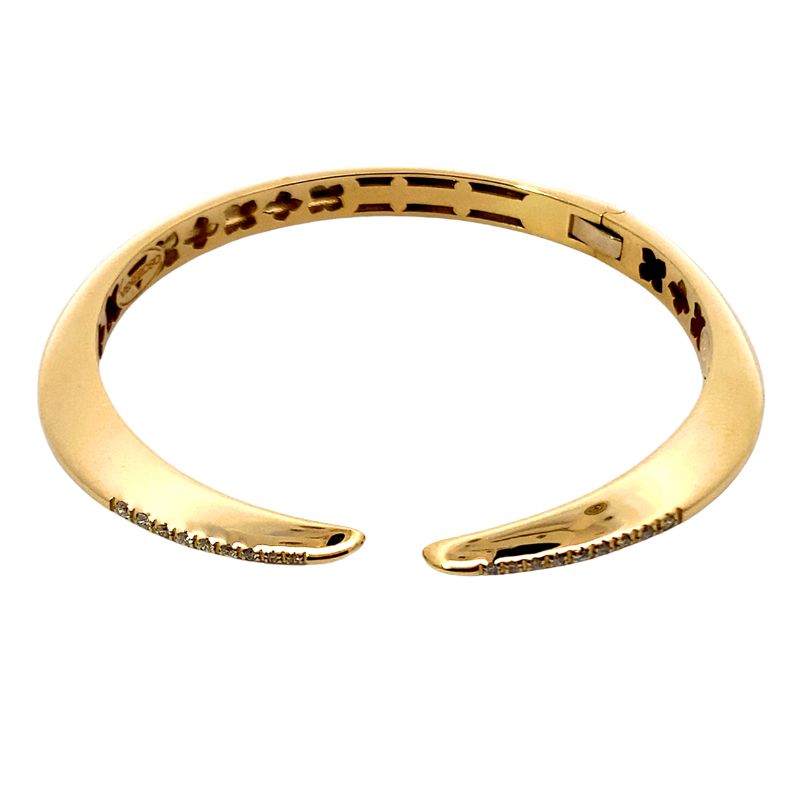 Veneroso Gioielli Italy 14KT Cuff Style Bangle with Diamonds - Image 3