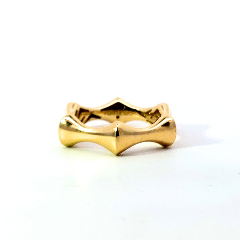 Veneroso Gioielli Italy Bamboo Style Gold Ring