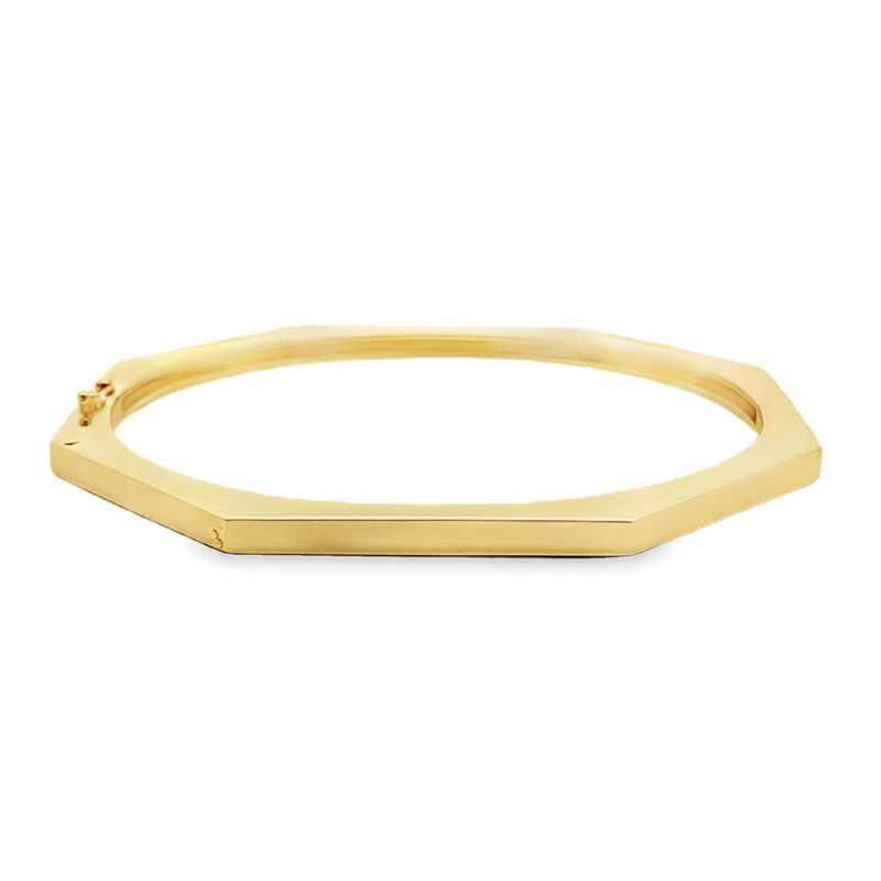14kt 3.25mm Octagonal Hinged Bangle - Image 2