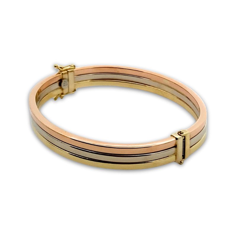 8.5mm Tri-Color Bangle, 14kt - Image 2